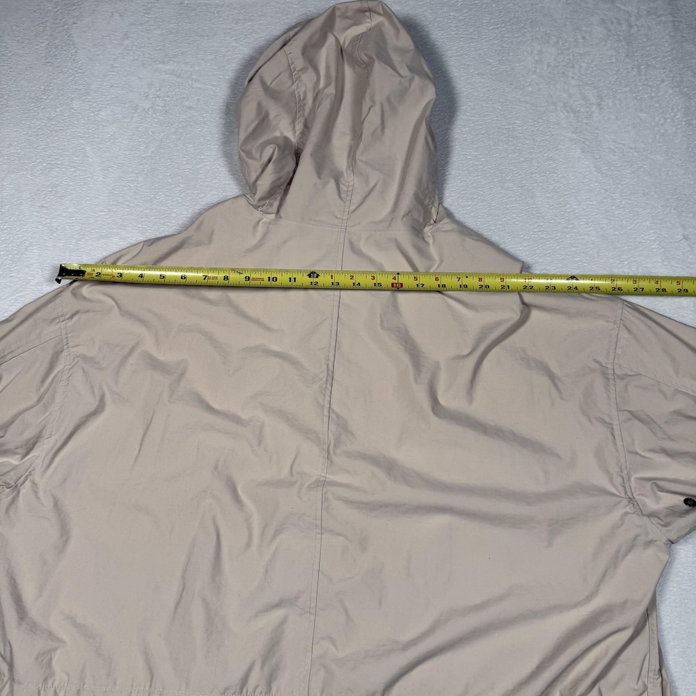 Eddie Bauer Jacket Mens Large Beige Hooded Nylon PU Laminated Parka Outdoor Coat - Picture 11 of 14